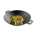 Pre-Seasoned Flat Bottom Stir Fry Campfire Grill Cast Iron Wok